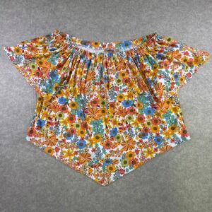 Willow and Root Women's Off Shoulder Floral Top Flutter Sleeve Boho Style Size L